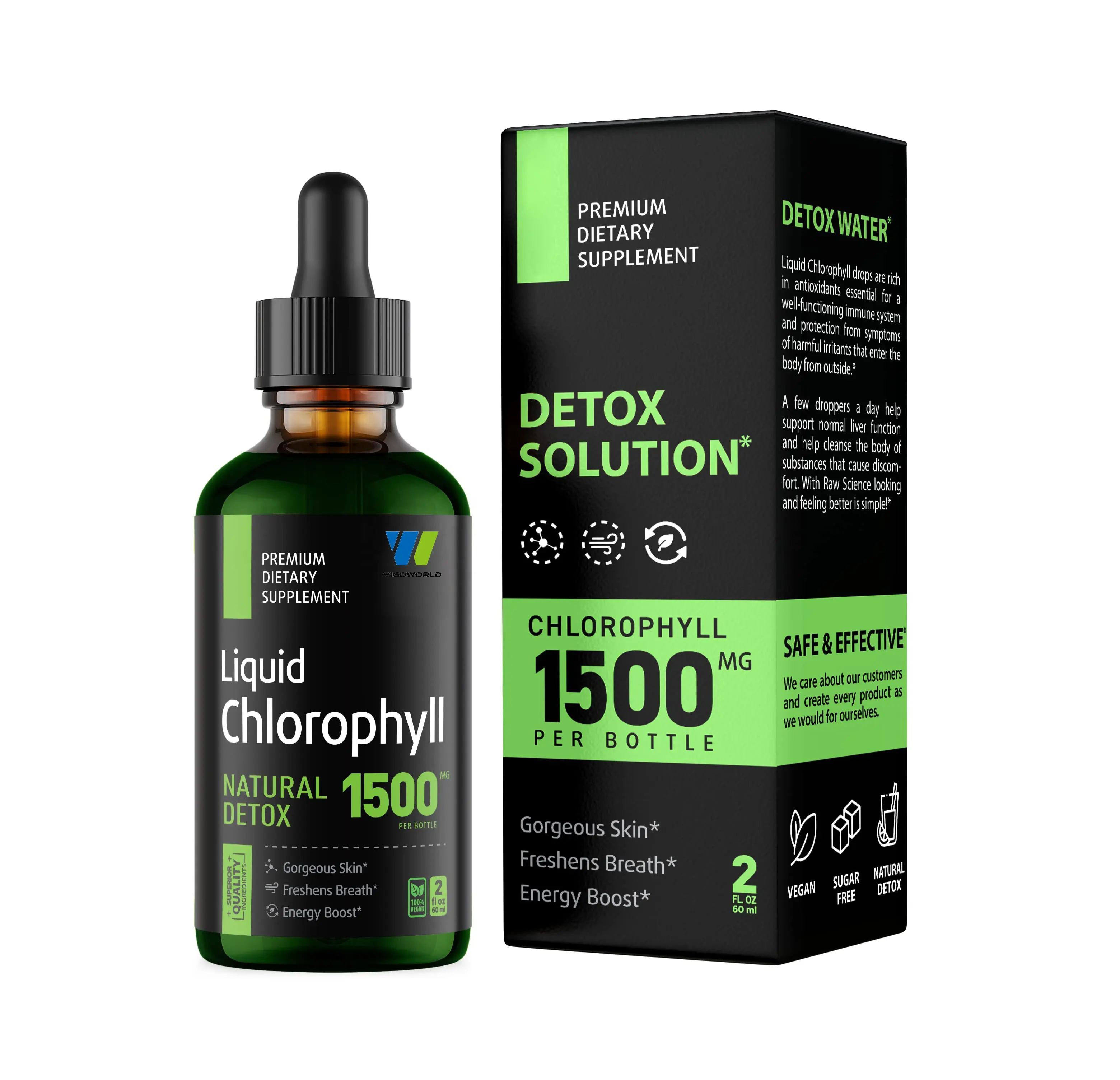 Chất Bổ Sung Dung Dịch Chlorophyll Hữu Cơ Cho Nam Và Nữ Tăng Cường Năng Lượng & Chất Khử Mùi Bên Trong Và Sức Khỏe Da