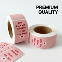 Étiquettes en rouleau pour machines, personnalisées, roses, avec logo promotionnel, en vinyle imperméable, pour scellage de bouteilles et boîtes, autocollants commerciaux pour produits