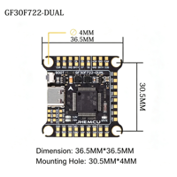JHEMCU F7 Flight Stack F722 DUAL Flight Controller RUIBET 60A 4-en-1 ESC avec diode TVS intégrée pour drone FPV de 5 à 7 pouces