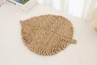 Sets de table personnalisés en forme de feuille, tissés à la main, style bohème, écologiques, durables, pour la protection de la vaisselle