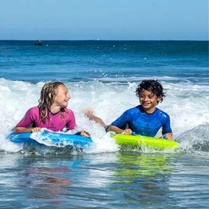 Inflatable Bodyboard For Kids Blue TPU Swim Board Floating Surfing Float Water Toy 8-13 Years Breezy Calm Waters - Product Image 2