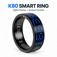 Cincin Pintar Layar Digital K80, 5.1, Kontrol Gerakan, Pelacakan Kesehatan, Pemantauan Tidur, Tahan Air 5ATM