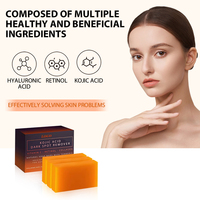 Savon Solide Éclaircissant Anti-Taches à l'Acide Kojique, Anti-Acné, Nettoyant en Profondeur pour Visage et Jointures Sombres, Doux, Non Irritant, Nourrissant et Blanchissant