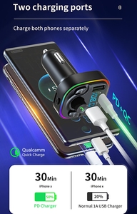 7 màu TF kép <span class=keywords><strong>USB</strong></span> Car Charger âm thanh MP3 Player Kit không dây <span class=keywords><strong>Bluetooth</strong></span> FM Transmitter modulator xách tay Stereo QC nhanh QC nhanh chóng - Product Image 5