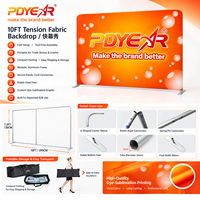 Pdyear Factory Mur d'affichage publicitaire en tissu tendu pour salons professionnels, expositions et événements, avec support de bannière droite et incurvée