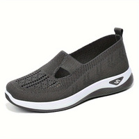 Chaussures plates d'été respirantes pour femmes, style marche, en maille jacquard légère, mocassins de jogging pour femmes