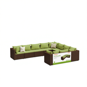 Set Divano da Esterno in Rattan Marrone a 6 Posti, Arredamento da Giardino Resistente alle Intemperie, Design Contemporaneo - Product Image 1
