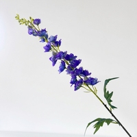 Fleur artificielle en soie Delphinium à tige unique, grande, bleue et violette, pour arrangement floral, mariage, décoration intérieure et aménagement de lieux