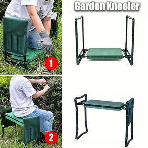 Tabouret à genoux de jardin pliable et kit d'outils-Tapis et siège d'agenouillement de jardin extérieur portable, adapté à la plantation de cour - Product Image 6