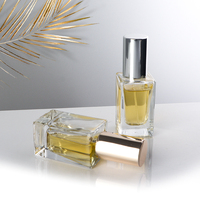 Vente en gros de flacons de parfum classiques rectangulaires en verre, 15 ml, flacon de parfum de voyage avec bouchon pompe