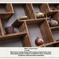 Étagère murale simple et moderne de style chinois en bois massif écologique à un seul niveau, nouveau meuble multi-treasures pour le salon