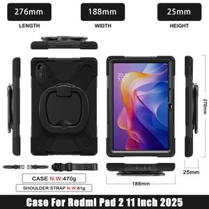 Étui pour tablette robuste antichoc robuste pour <span class=keywords><strong>Redmi</strong></span> <span class=keywords><strong>Pad</strong></span> 2 2025/<span class=keywords><strong>Redmi</strong></span> <span class=keywords><strong>Pad</strong></span> 2 4G Kickstand Armor Cover Case - Product Image 6