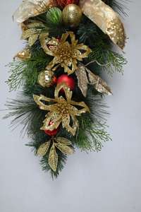 New Arrival Customized <b>Door</b> Ornaments Wall Hanging Artificial Christmas Teardrop Swag for Front <b>Door</b> - Product Image 5