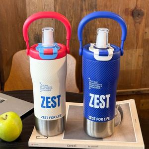 Customizable 2 in 1 Drink 800ml Eco Friendly Travel Car Mug Double Wall Insulated 316 Stainless Steel Tumbler Bottle with <b>Straw</b> - Product Image 1