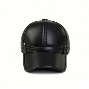Casquette de baseball en cuir pour homme, nouvelle collection hiver 2024, vente en gros - Product Image 4