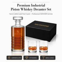 Ensemble cadeau de carafe à whisky personnalisée 850 ml, carafe à liqueur personnalisée en verre cristal dans un coffret cadeau, cadeau d'anniversaire, cadeau d'entreprise