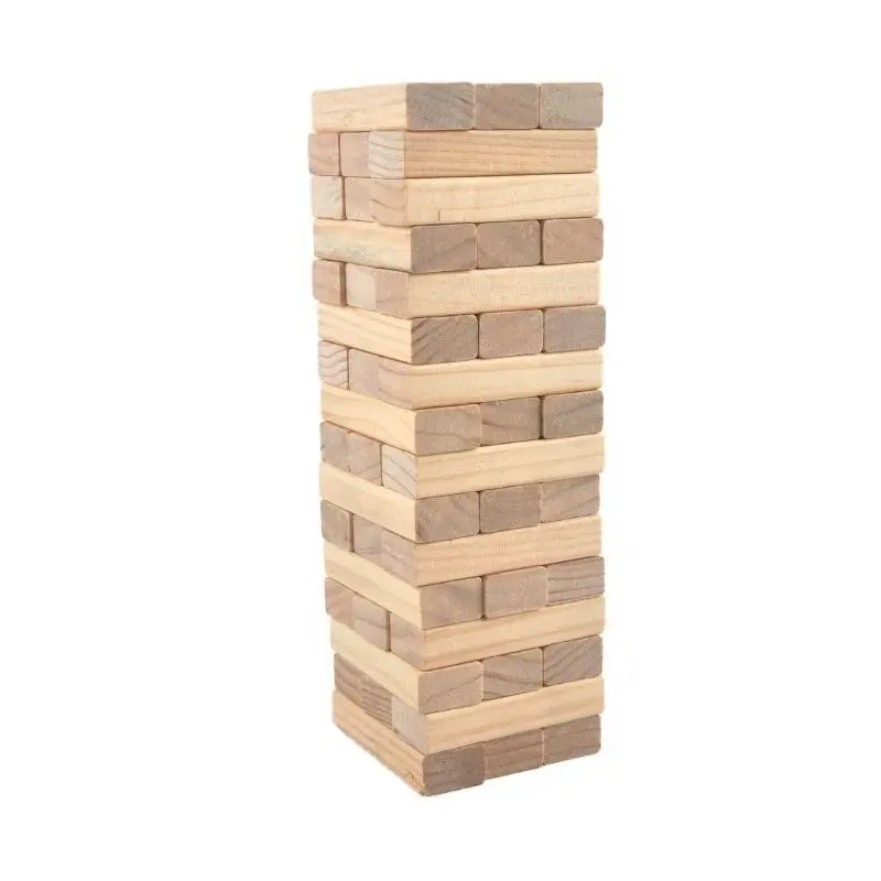 Di legno 48 blocchi di legno blocchi di colore sono impilati alta, educativi per bambini giocattoli di legno, contenitore di ferro di imballaggio o scatola packa