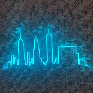 Lumière murale LED effet ciel nocturne néon de la ville |   Enseigne néon bleue personnalisée pour la décoration de bars, cafés et salles de <span class=keywords><strong>jeux</strong></span> - Product Image 1