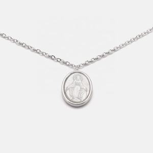 NOUVEAU Dainty Vierge Marie Collier <span class=keywords><strong>Camée</strong></span> Pendentif Plaqué Or <span class=keywords><strong>sur</strong></span> Laiton Coquille Marie Pendentif Collier 18 Pouces En Gros Bijoux Cadeaux - Product Image 4