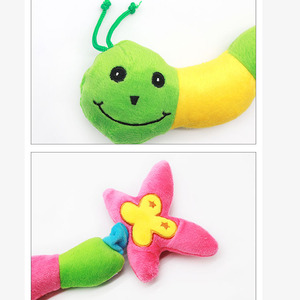Jouet à mâcher pour chien en peluche de haute qualité, <span class=keywords><strong>Danny</strong></span> Pet Caterpillar, qui couine, vert/bleu/rose, 28*6cm, écologique, prix de gros en Chine - Product Image 6