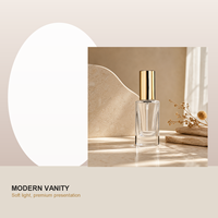 Botol Parfum Kaca Persegi Bening 30ml Custom XB043 Semprotan Crimp Tutup Emas Isi Ulang Kemasan Mewah Logo OEM