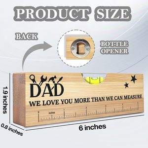 Regalo personalizado para el Día del Padre o cumpleaños: Regla de nivel de <span class=keywords><strong>madera</strong></span> con abridor de botellas y <span class=keywords><strong>medidor</strong></span> de altura para niños, con nombre. - Product Image 5