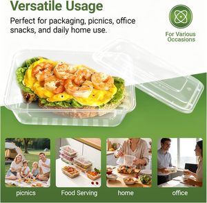 Contenedores de Alimentos Rectangulares de PP para Llevar, Desechables, de Plástico, para Almuerzo, 500ml, 650ml, 750ml, 950ml, 1000ml - Product Image 3