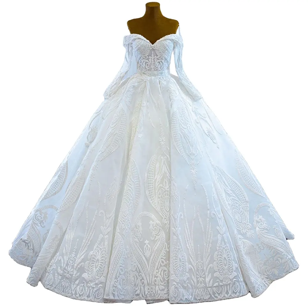 Vestidos de noiva brancos sem ombro, serene colina hm67222, vestido de casamento com laço 50cm com petticoat