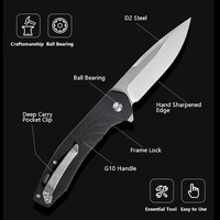 Camping & Wander zubehör Taktisches Messer Zwei schneid iges Karam bit Full Tang Knife Survival G10 Taktisches Messer