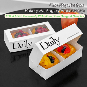 Caja <span class=keywords><strong>de</strong></span> Panadería Personalizada con Ventana Transparente, Caja <span class=keywords><strong>de</strong></span> Papel Blanca para Pastelería, Contenedor Plegable para Tartas <span class=keywords><strong>de</strong></span> Huevo, Cupcakes y Postres para Cafetería y Pastelería - Product Image 1