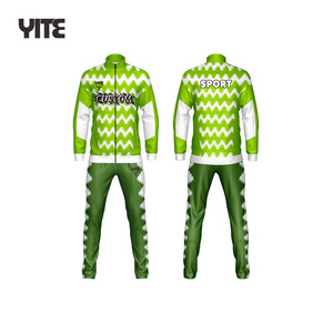 Celana pria ritsleting Logo kustom desain terbaru pakaian olahraga hijau neon - Product Image 1