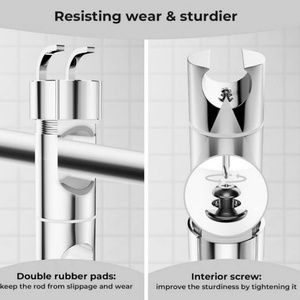 Shower Head Holder with 2 <b>Hooks</b> for 20.5-23.5mm Shower Heads Adjustable Shower Head Bracket for 16-27mm Slide Rod - Product Image 5