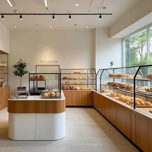 Tùy chỉnh Cửa hàng bánh gỗ hiển thị tủ <span class=keywords><strong>LED</strong></span> chiếu <span class=keywords><strong>s</strong></span>áng bánh mì Showcase cho máy làm lạnh hiển thị - Product Image 1