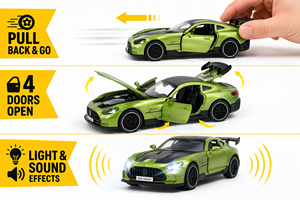 Modellino <span class=keywords><strong>Auto</strong></span> Sportiva GT in Scala 1/32, 4 Porte Apribili, in Lega Pressofusa, con Funzione Pull-Back, Ruote con Batteria al Litio - Product Image 2