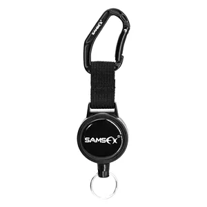 SAMSFX Fishing Heavy Duty Zinger Retractor Gear Keeper Built-in 24" Steel Cable Black Wire Zinger Gear Retractor