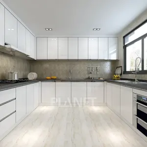 Desain Baru Pernis Lukisan Lemari Antik Penyimpanan Pas Marmer Unit Dapur Siap dari Guangzhou Cina