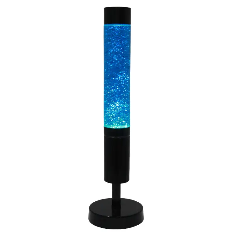 15 इंच फैशनेबल लक्जरी डिजाइनर संघ महासागर ब्लू रंग सिलेंडर मंजिल आकार सजावट 3d नेतृत्व में चमक प्रकाश बेडसाइड लावा लैंप