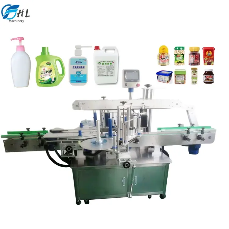 Automatic Double Side Labeling Machine Square Bottle Labeling Machine Automatic Labeler Application Front And Back Side Labeling