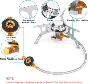 Réchaud de camping portable à gaz avec allumage piézoélectrique pour la cuisine - Product Image 3