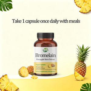 Cápsulas de Bromelina de Marca Privada OEM, Extracto de Tallo de Piña 1200 GDU para el Bienestar Digestivo e Intestinal, Enzima Digestiva, Cápsula Vegana - Product Image 2