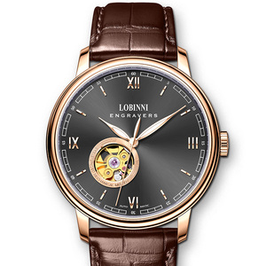 Montre-bracelet squelette automatique pour homme Vacherons LOBINNI, étanche, bracelet en cuir, cadran à aiguilles, grand cadran, Constantins - Product Image 4