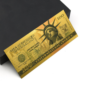 Billete de 100 USD con Estatua de la Libertad en Oro de 24K, Moneda Coleccionable, Regalo Patriótico, Decoración Estadounidense, 15.6x6.5cm, Doble Cara - Product Image 3