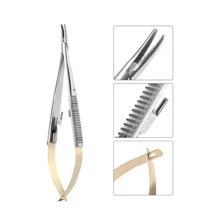 Dental Instruments 14cm/16cm Straight/Curved Castroviejo Needle Holders Forceps Tweezer