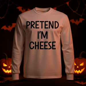 Camiseta de manga larga con diseño de queso, disfraz de Halloween para adultos, unisex, color blanco - Product Image 2