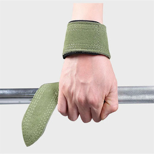 2024 Fitness Padded Cotton Neoprene Weightlifting <b>Weight</b> Pull Deadlift Custom Logo Lifting Gym Cowhide Straps for Men - Product Image 5