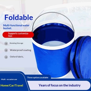 Cubo de agua plegable de tela Oxford, impermeable, portátil, para almacenamiento al aire libre y para acampar, con diseño giratorio, 1 unidad - Product Image 1