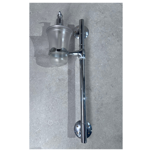 Support mural pour accessoires Solmet avec porte-savon intégré, en métal chromé laqué et verre acrylique givré, style minimaliste moderne - Product Image 5