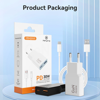 2025 Vente Chaude Usb Pd 30w Chargeur Mural Eu 30w Gan Adaptateur Mini Chargeur Rapide pour Anker baseus Ugreen Apple Samsung