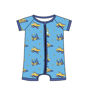 Pijamas de Verano Personalizados con Estampado de Camiones, 95% Algodón, 5% Elastano, Ropa para Niños, Pijamas con Cierre para Bebés, Ropa para Recién Nacidos - Product Image 6