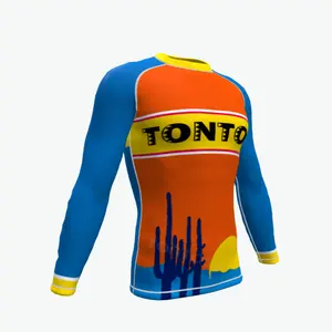 Heat Transfer Printing Long Sleeve Mens Quick-dry Underwear Compression Rush Guard For Workout Sports GYM Rash Guard